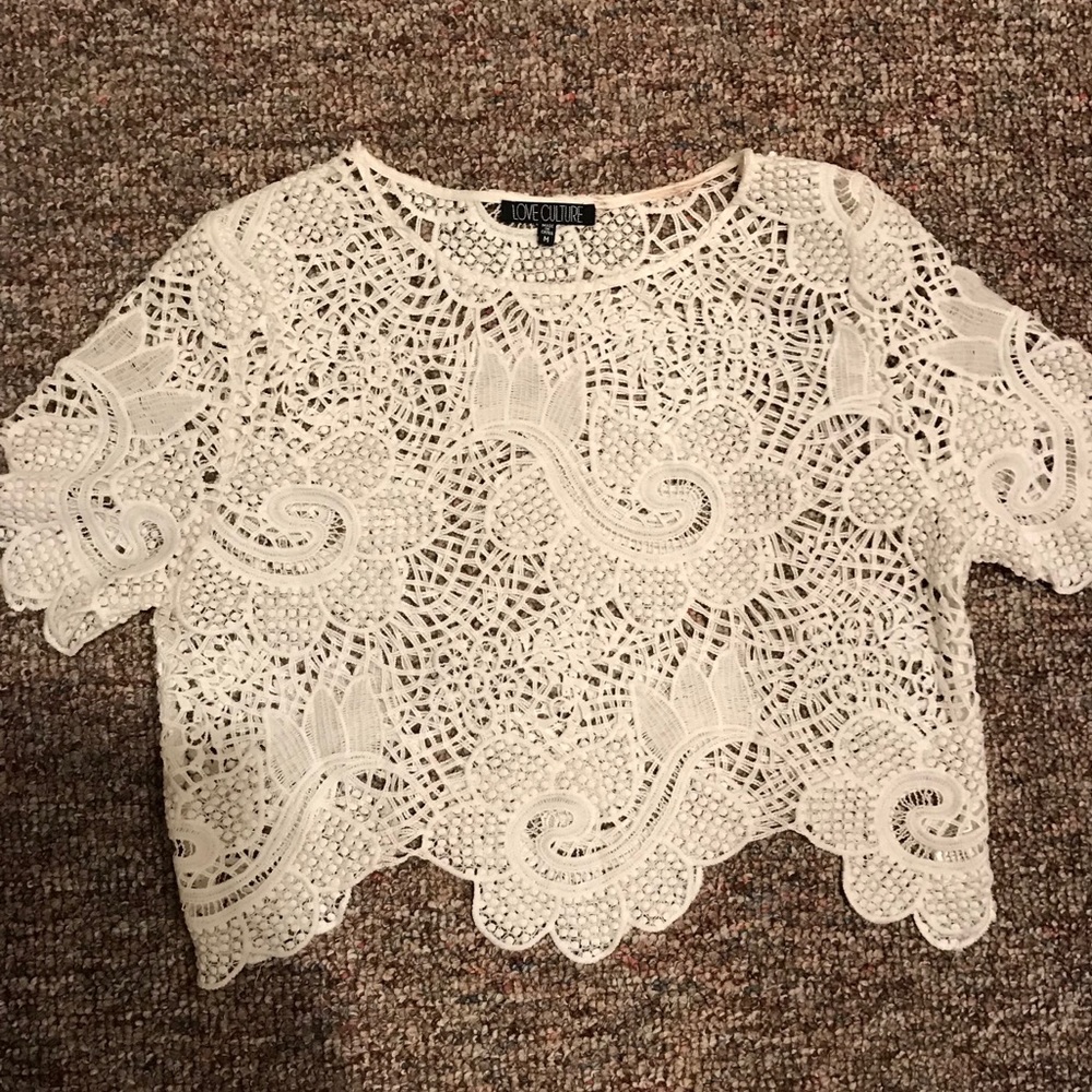 White see-through crop top💋💋